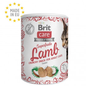 Brit Care Superfruits - Лакомство за котки в кутия 100гр- с агнешко и кокос